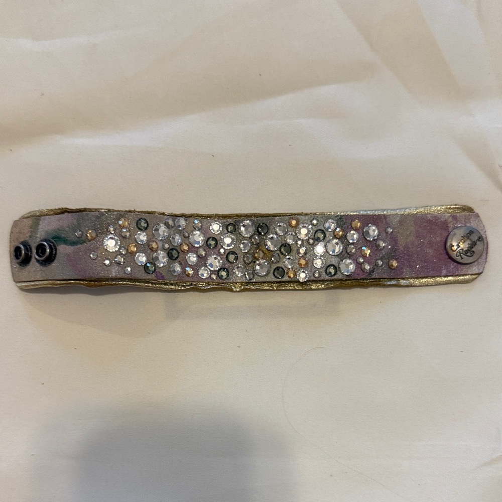 Rhinestone Embellished Cuff Bracelet